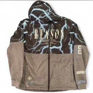 Reason Black and Gray Lightning Hoodie